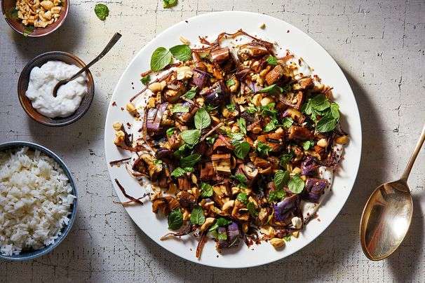 The grill brings out eggplant’s best flavors in this colorful summer salad