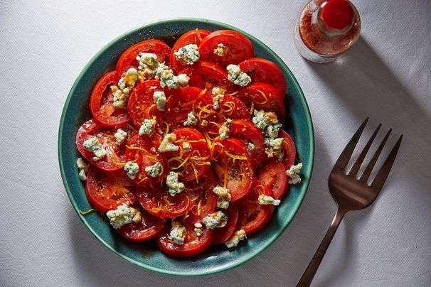 This zesty, fresh tomato salad channels the best of a brunch bloody mary