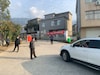 Farmers near Hubei province in China erect a checkpoint outside their village to stop people from entering on Feb. 4. Fears were running high in an area where locals often go to Wuhan to find work.