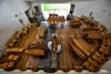 Coffins from Italy's Bergamo region are received at the Cinisello Balsamo cemetery, near Milan, on March 27. 