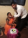 Ganesh Tikone and his wife, Jyoti, celebrate her birthday earlier this year. Ganesh Tikone, 42, died of covid-19 this month. 
