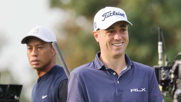 Justin Thomas starts U.S. Open with record round; Tiger Woods stumbles late