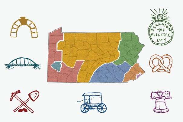 The seven political states of Pennsylvania