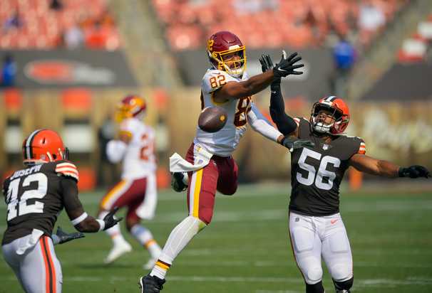 Washington falls to Cleveland, 34-20, after five turnovers; Chase Young injured