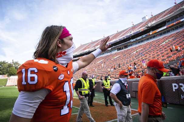 Clemson’s Trevor Lawrence tests positive for the coronavirus and must isolate for 10 days