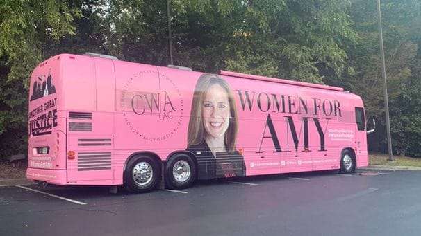She attended the ‘superspreader’ White House event. Now she’s on a bus tour backing Amy Coney Barrett.