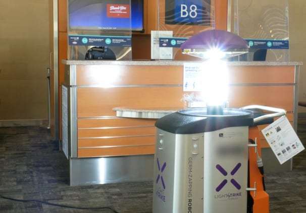 Virus-killing robot zaps airport viruses as pandemic travel picks up