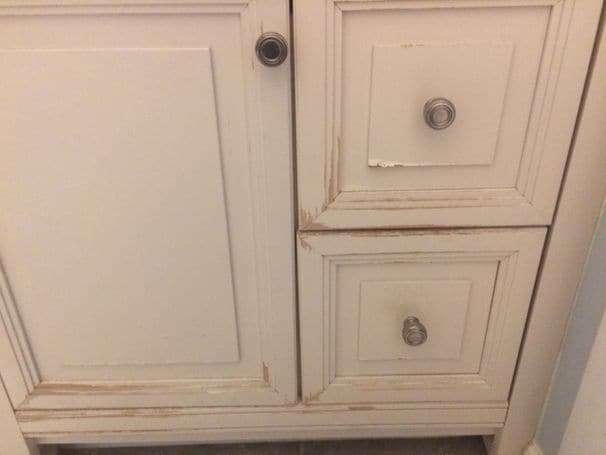 Why does the paint keep peeling on my bathroom vanity?