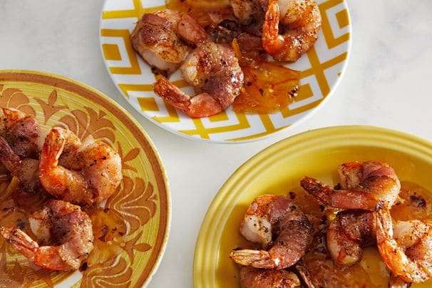 Air fryer bacon-wrapped shrimp are a 4-ingredient, 15-minute marvel