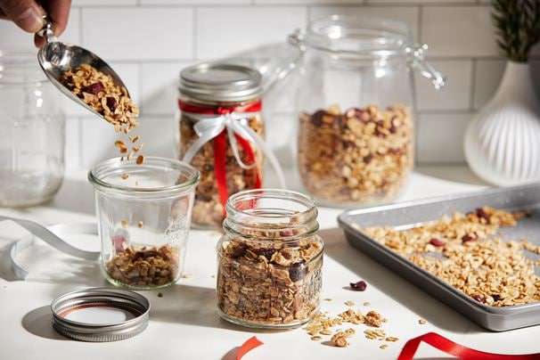 Homemade granola, with cranberry and ginger, is baked into my winter routine