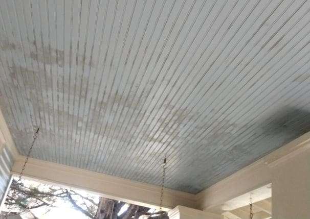 What to do about mildew on the porch ceiling