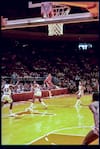 Arkansas' U.S. Reed makes the game-winning shot in a 1981 NCAA tournament game against Louisville. 
