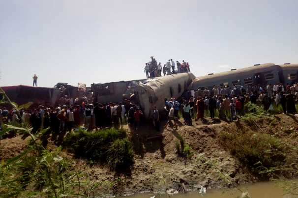 Train collision in southern Egypt kills at least 19, injures 185