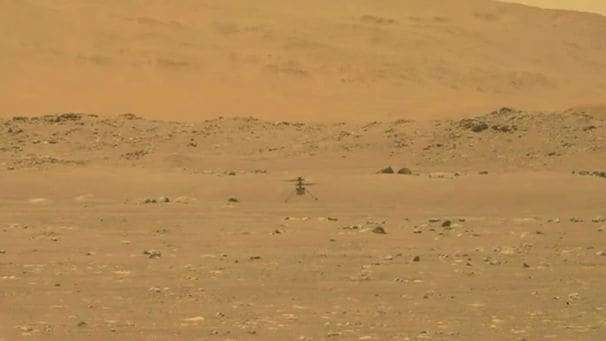 NASA flies a helicopter on Mars, the first time an aircraft has flown on another planet