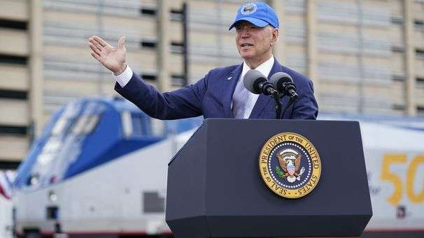 Biden takes a detour on infrastructure push to reminisce about ‘Amtrak Joe’