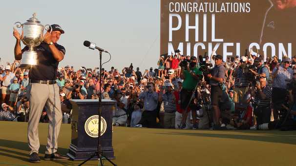 Phil Mickelson, 50 and glowing, wins PGA Championship to become oldest men’s major winner