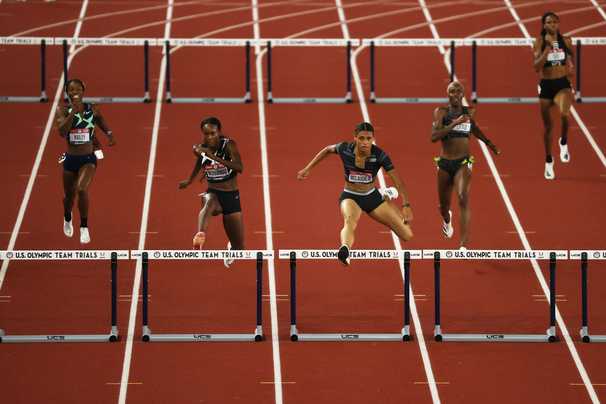 Sydney McLaughlin sets world record in 400-meter hurdles at U.S. Olympic trials
