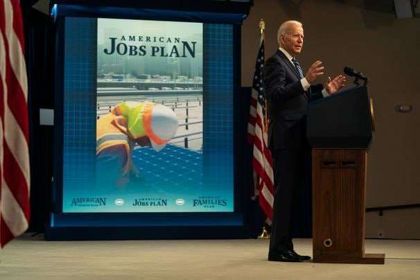 Biden credits relief legislation passed with only Democratic votes as he touts new jobs report