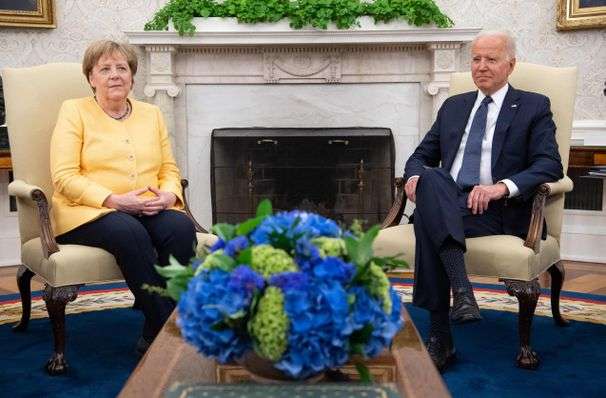 Biden meets with Merkel in his first session with a European leader at the White House