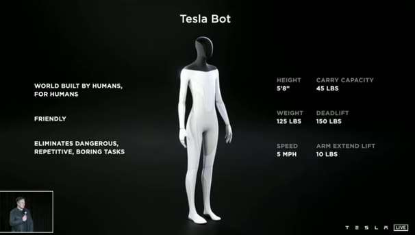 Tesla says it is building a ‘friendly’ robot that will perform menial tasks, won’t fight back