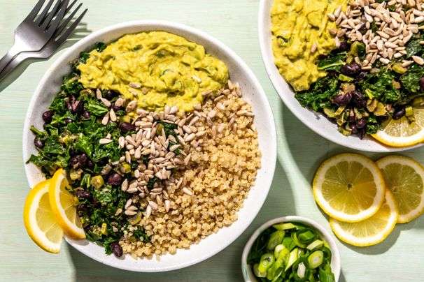 These green goddess grain bowls are a vegan, customizable template worth repeating