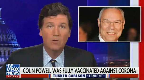Colin Powell’s death epitomizes the willful carelessness of vaccine skeptics like Tucker Carlson