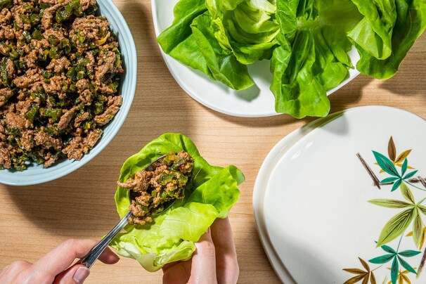 Spicy beef lettuce wraps are a fun way to get dinner on the table in 20 minutes