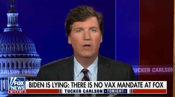 Tucker Carlson makes a great point about Fox News’s vaccination policy