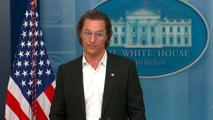 McConaughey urges gun measures in surprise White House appearance