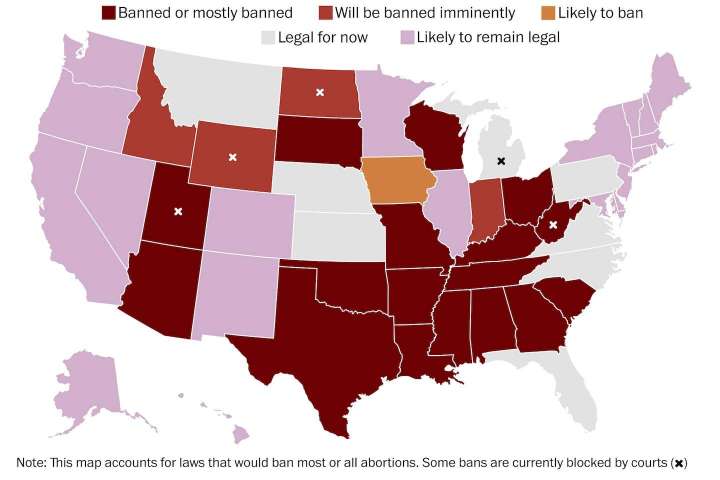 Abortion is now banned in these states. See where laws have changed.