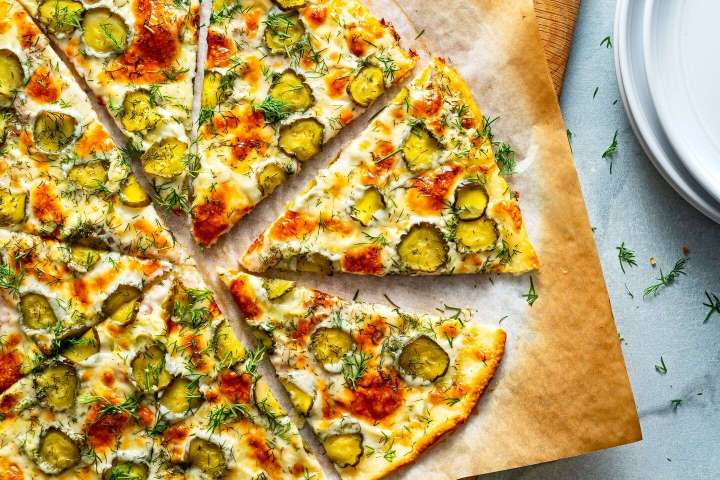 Pickle pizza, with Canadian bacon and dill, delivers big flavor