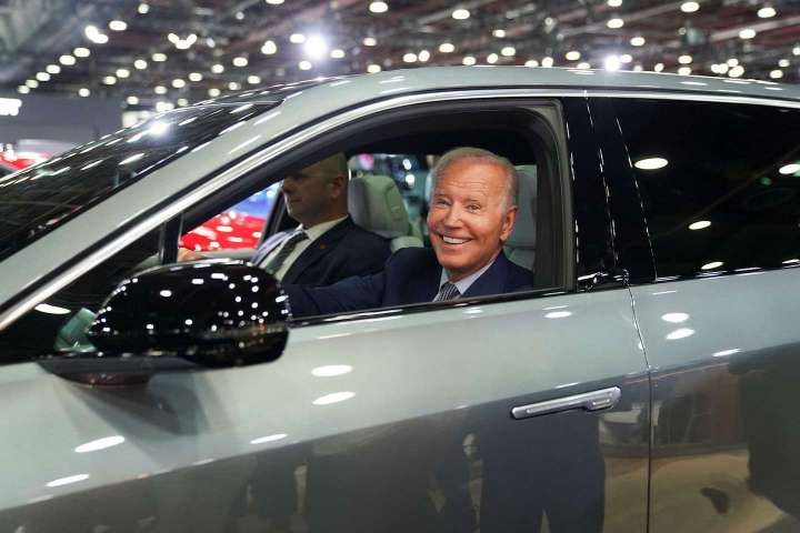 In Detroit, Biden pledges that ‘the great American road trip is going to be fully electrified’