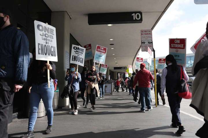 Worker protests at airports spread nationwide over staffing and pay