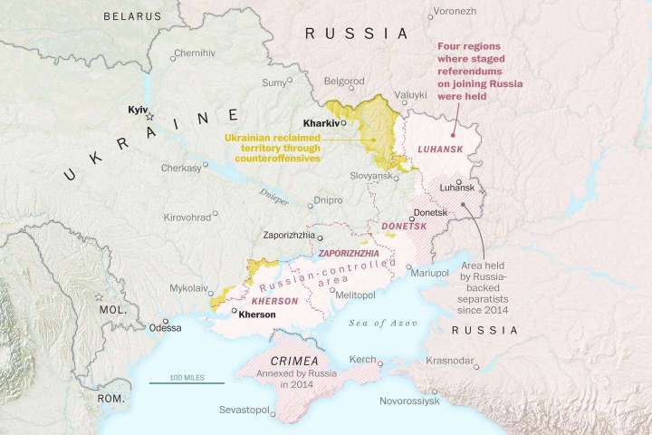 Three maps that explain Russia’s annexations and losses in Ukraine