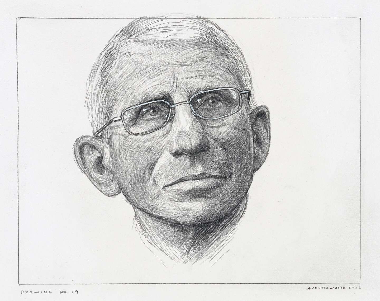 Anthony Fauci looks at a portrait of himself, and sees the future
