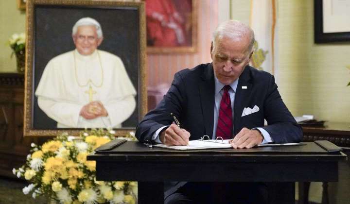 Biden visits Vatican embassy to honor Benedict XVI