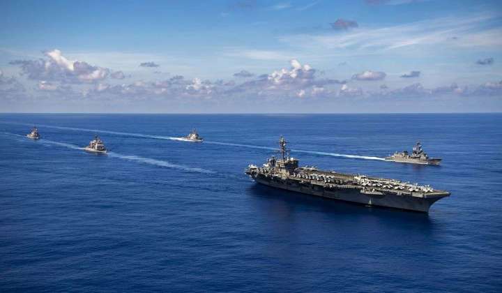 Nimitz carrier strike group sails in disputed South China Sea