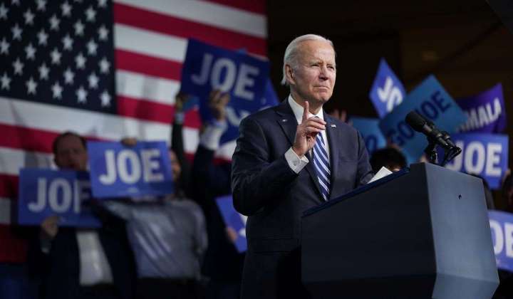 Biden sounds ready to seek second term while rallying Democrats