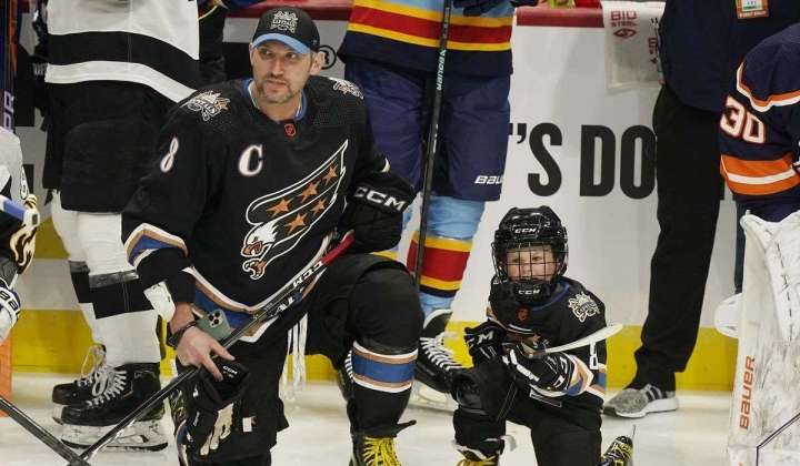 Ovechkin, and Ovi Jr., take the ice at All-Star skills night