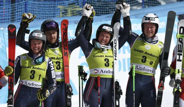 Norwegian skiers edge Switzerland in team event at finals