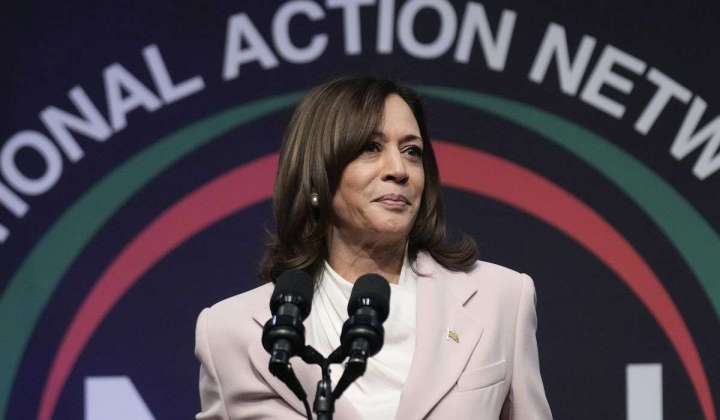 Kamala Harris targets NRA convention in speech lamenting attacks on democracy