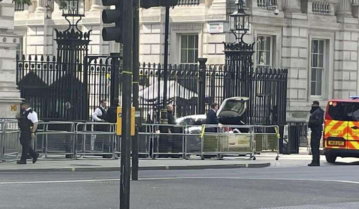 Man arrested after car collides with gates of Downing Street, where U.K. prime minister lives