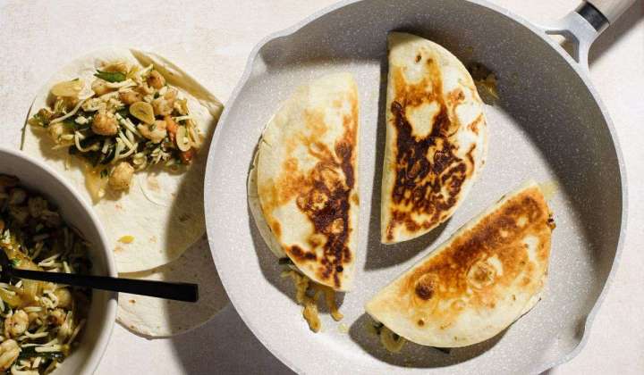 Tacos Gobernador: These shrimp tacos show seafood and cheese can get along