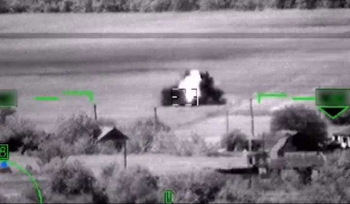 Russia claims it blew up advanced Ukrainian tank, but video shows its helicopter attacked a tractor